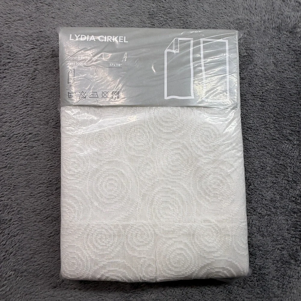 Ikea Lydia Cirkel B Becker M Bache White Curtains Pair NEW 57